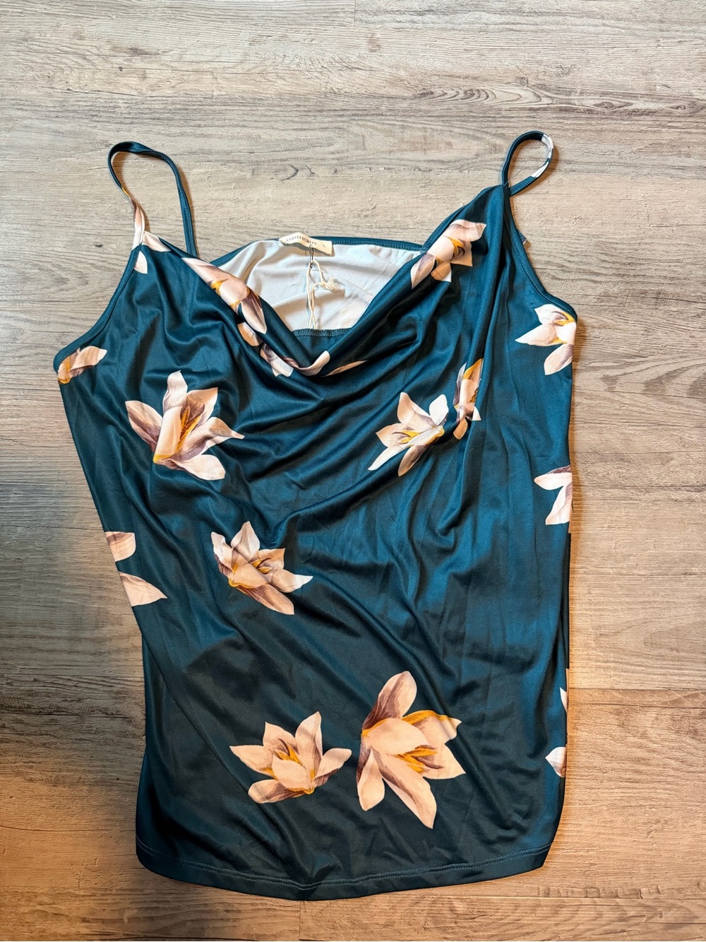 ANDTHEWHY Floral Cowl Neck Camisole Tank Top -
